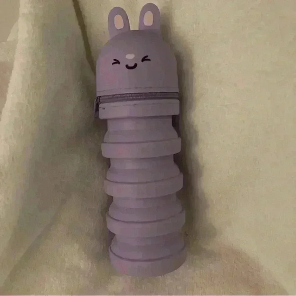 Cartoon Pencil /Pen Zippered Silicone Case- Lavender Bunny - Picture 1 of 5